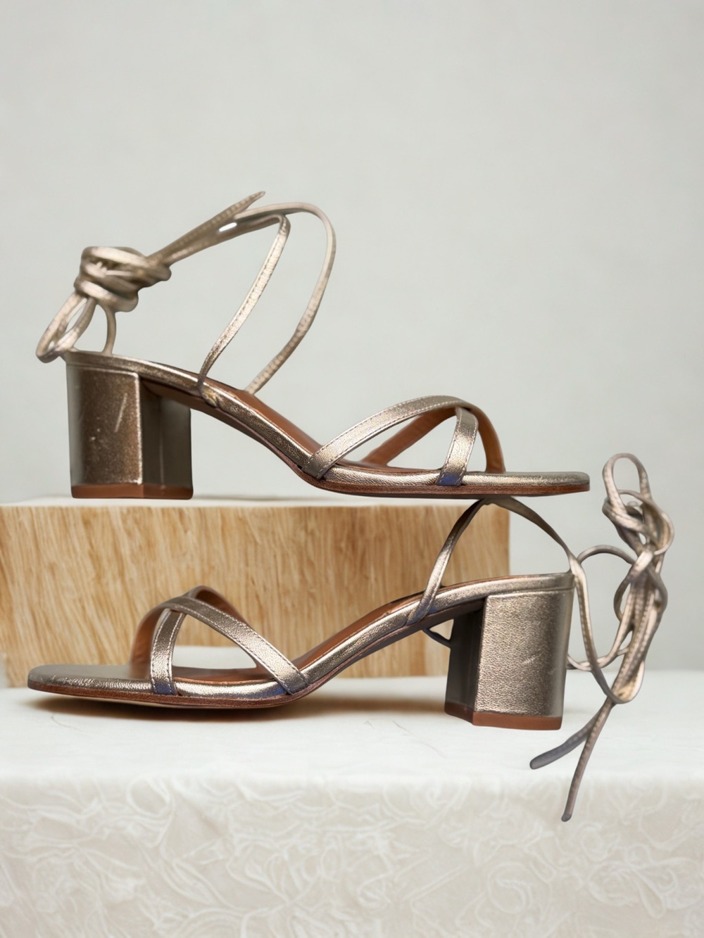MARGAUX - Gloss Napa - Strappy Block Heel Sandals